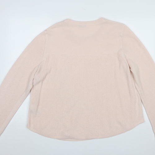 Marks and Spencer Womens Pink Crew Neck Long Sleeve Acrylic Jumper Size 20