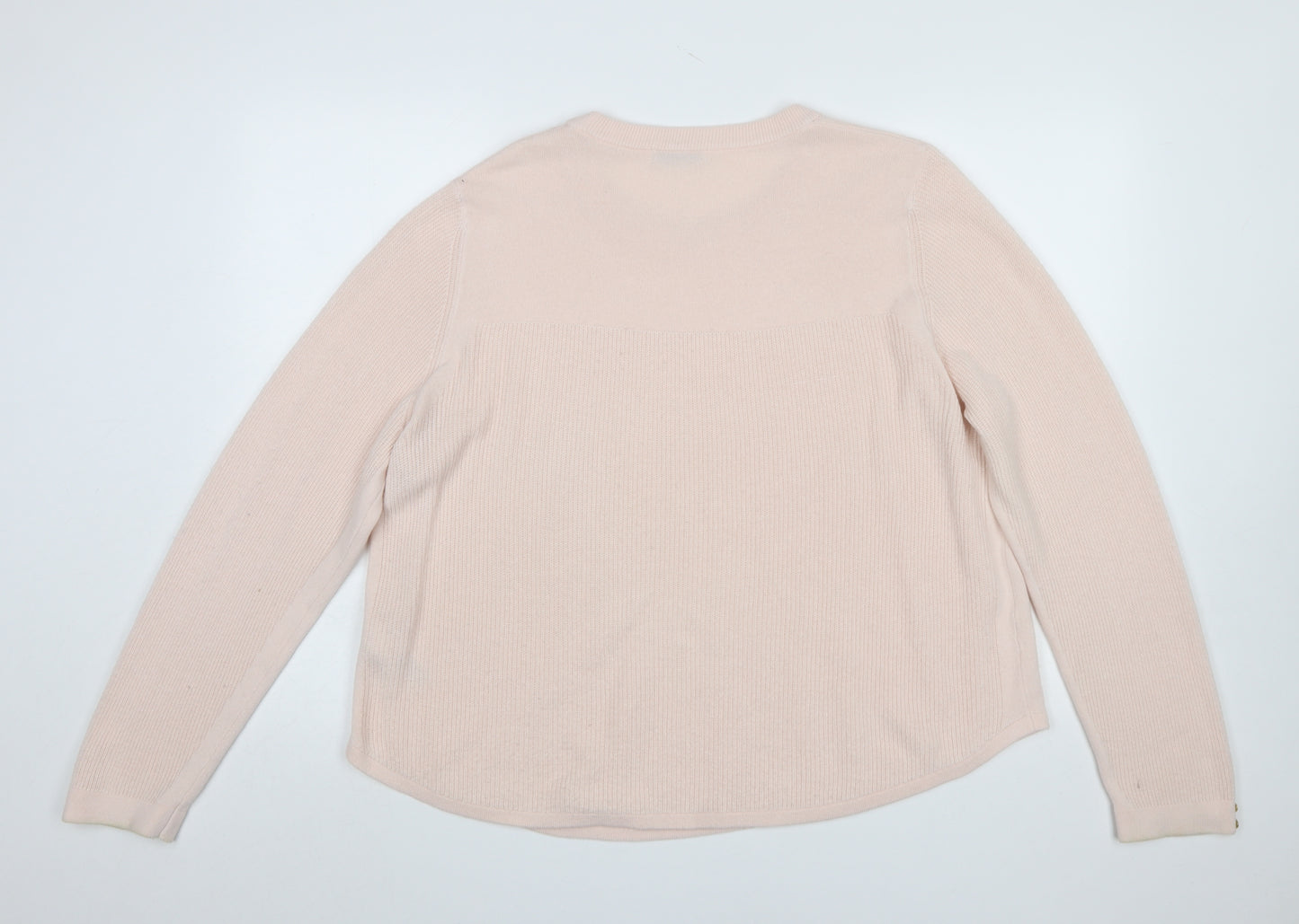 Marks and Spencer Womens Pink Crew Neck Long Sleeve Acrylic Jumper Size 20