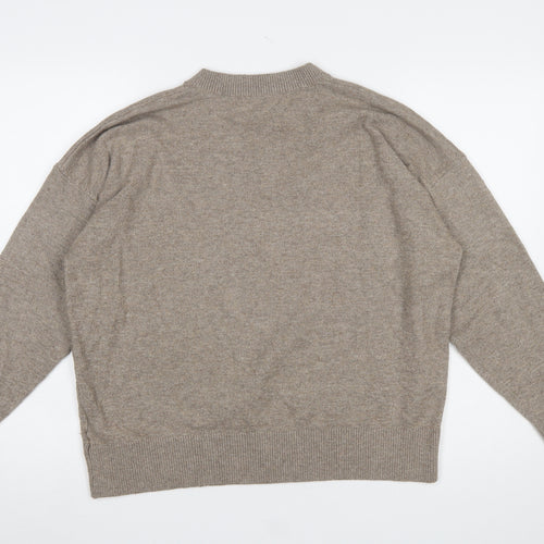 Marks and Spencer Womens Beige V-Neck Knit Pullover Jumper L