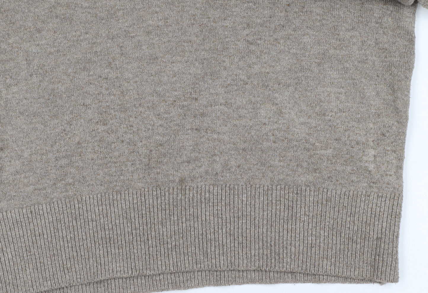 Marks and Spencer Womens Beige V-Neck Knit Pullover Jumper L