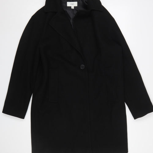 Marks and Spencer Women's Black Size 12 Mid-Length Overcoat