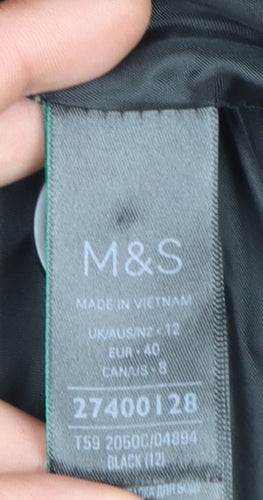 Marks and Spencer Women's Black Size 12 Mid-Length Overcoat
