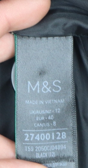 Marks and Spencer Women's Black Size 12 Mid-Length Overcoat