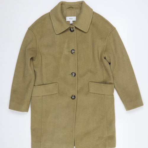 Marks and Spencer Women’s Beige Wool Blend Petite Coat Size 6
