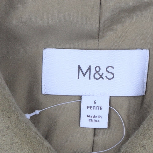 Marks and Spencer Women’s Beige Wool Blend Petite Coat Size 6