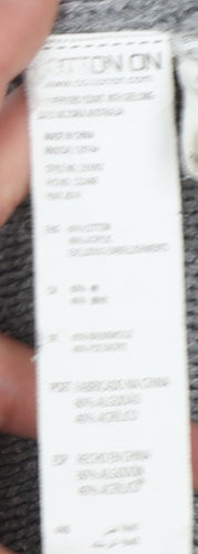 Cotton On Women's Grey Cable-Knit Jumper M Crew Neck Cotton Blend