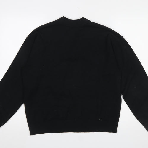 Marks and Spencer Womens Black V-Neck Cotton Jumper Size M