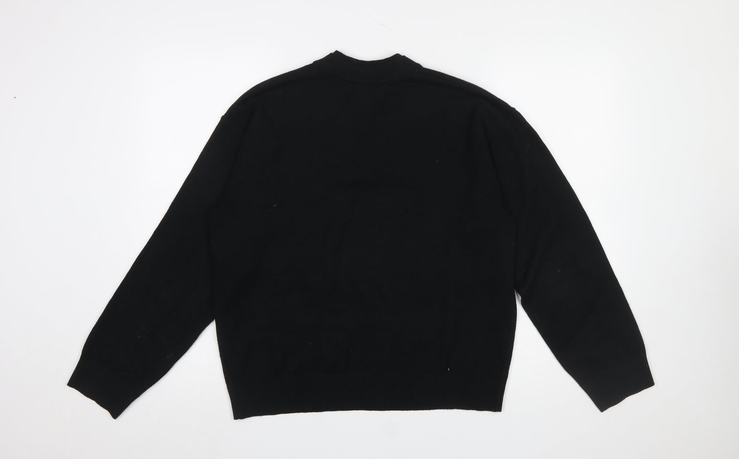 Marks and Spencer Womens Black V-Neck Cotton Jumper Size M