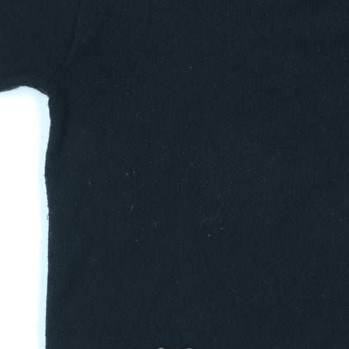 Marks and Spencer Womens Black V-Neck Cotton Jumper Size M