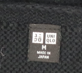Uniqlo Womens Black Cotton V-Neck Long Sleeve Pullover Jumper M