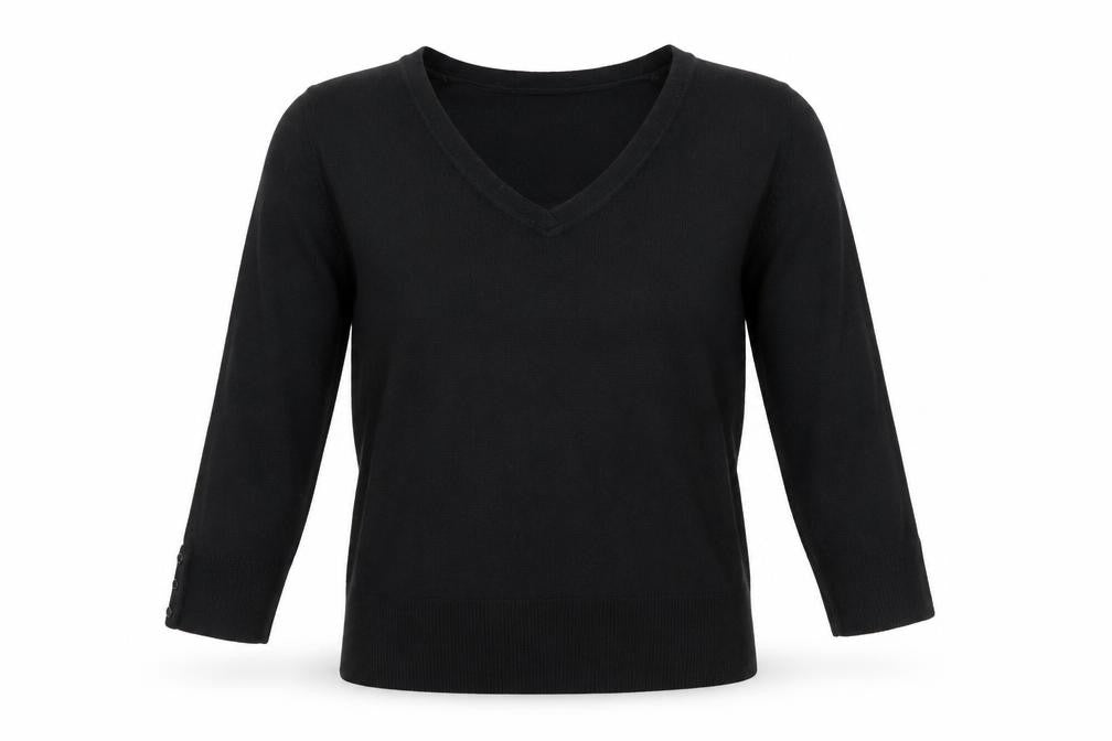 Front view of George Women's Black V-Neck Acrylic Jumper, size 12
