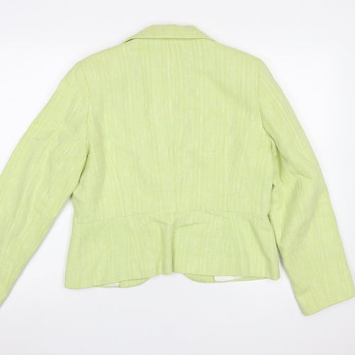 Planet Women's Green Cotton Blend Tailored Blazer UK 14