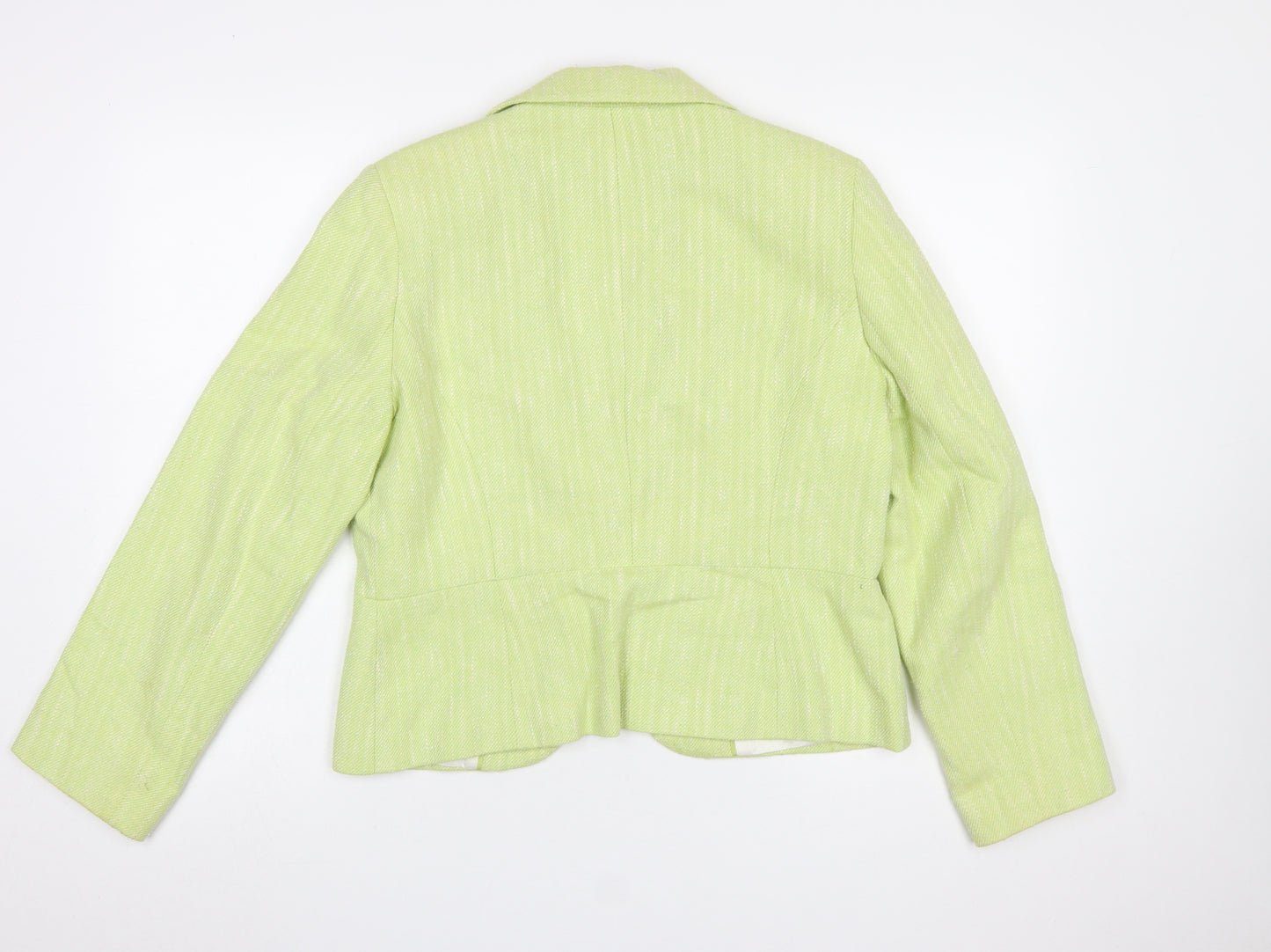 Planet Women's Green Cotton Blend Tailored Blazer UK 14