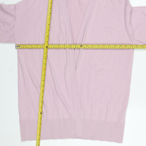 WoolOvers Womens Pink Cotton Cashmere V-Neck Cardigan M