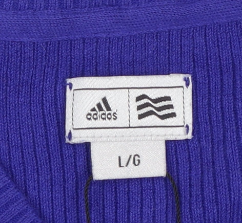 Adidas Men Blue V-Neck Sleeveless Golf Vest Jumper L Regular Fit