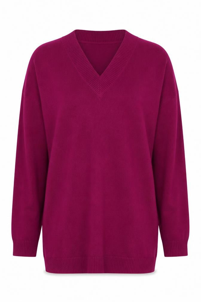 Principles Womens Purple V-Neck Long Sleeve Acrylic Jumper Size 18