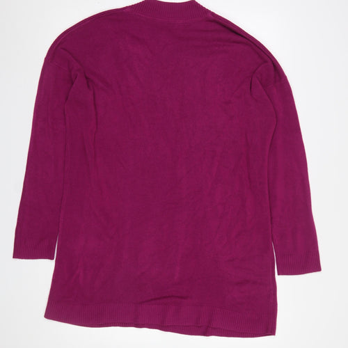 Principles Womens Purple V-Neck Long Sleeve Acrylic Jumper Size 18