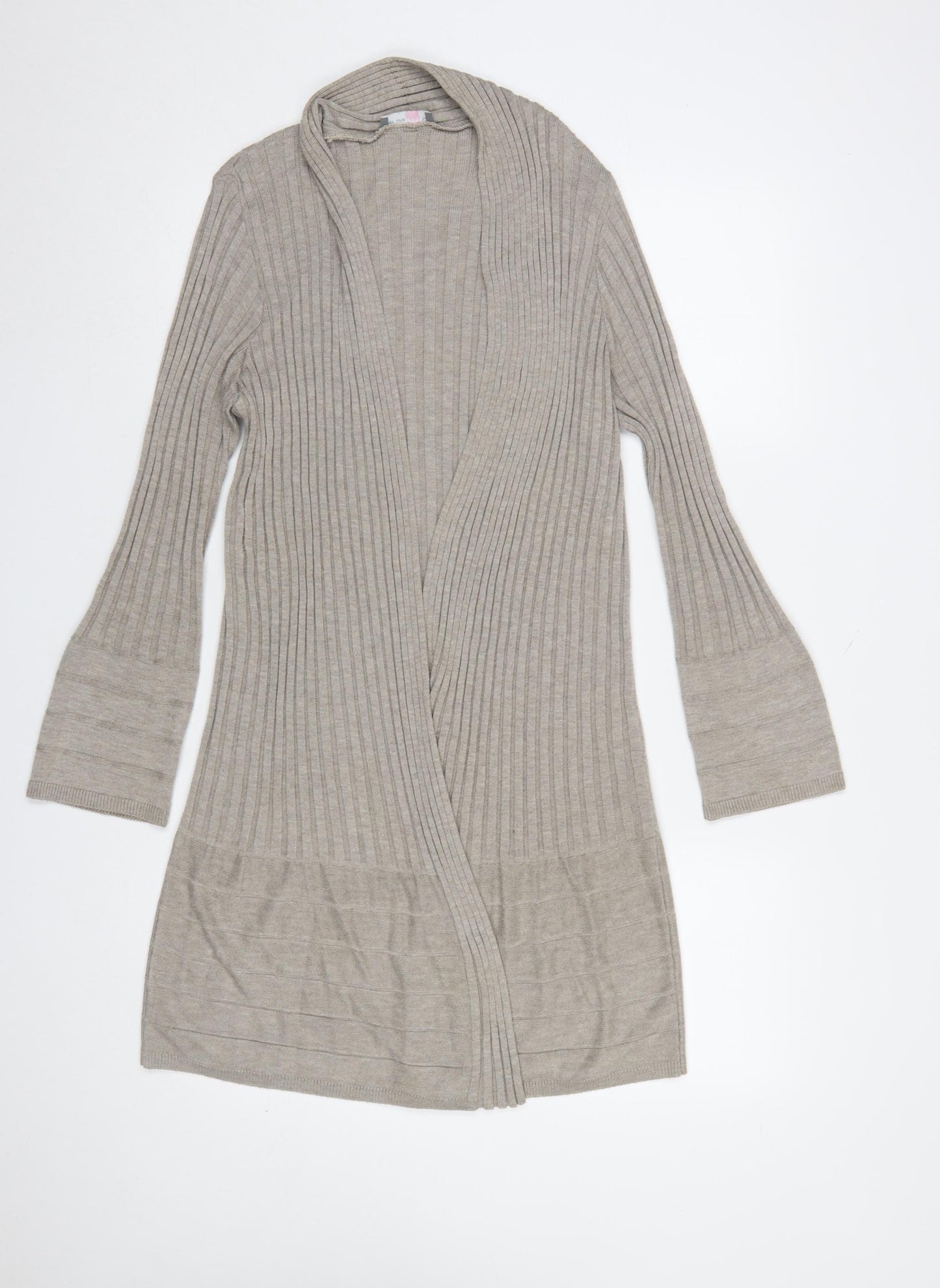Marks and Spencer Per Una Women’s Beige Ribbed Long Sleeve Cardigan Size 14