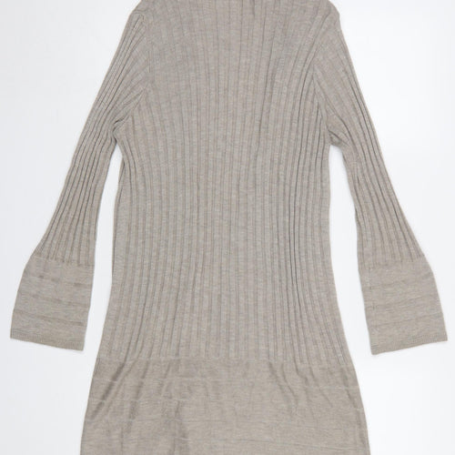 Marks and Spencer Per Una Women’s Beige Ribbed Long Sleeve Cardigan Size 14
