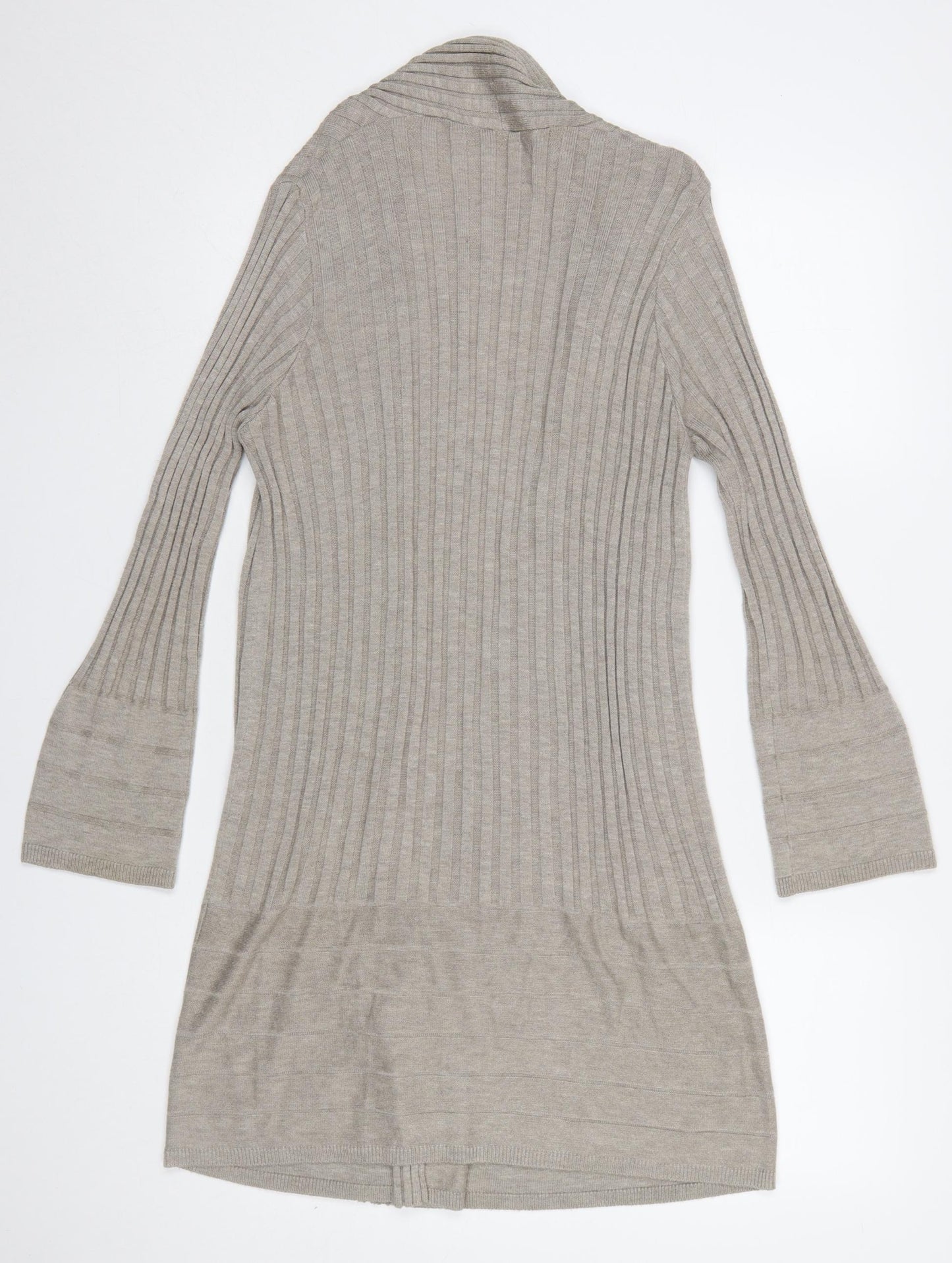 Marks and Spencer Per Una Women’s Beige Ribbed Long Sleeve Cardigan Size 14