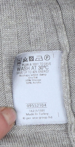 Marks and Spencer Per Una Women’s Beige Ribbed Long Sleeve Cardigan Size 14