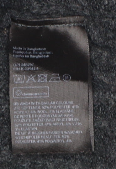 H&M Women’s Black Waffle-Knit Open Cardigan Size L