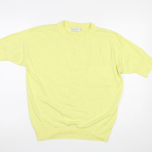 Paraphrase Women's Yellow Short Sleeve Knit Pullover Jumper Size L