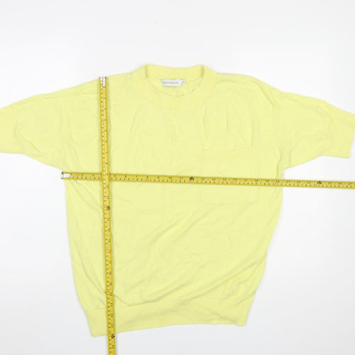 Paraphrase Women's Yellow Short Sleeve Knit Pullover Jumper Size L
