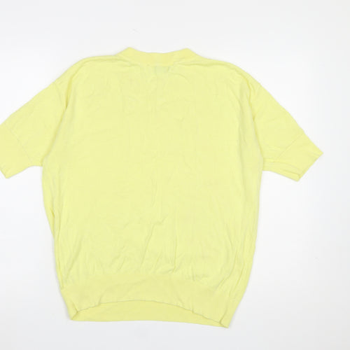 Paraphrase Women's Yellow Short Sleeve Knit Pullover Jumper Size L