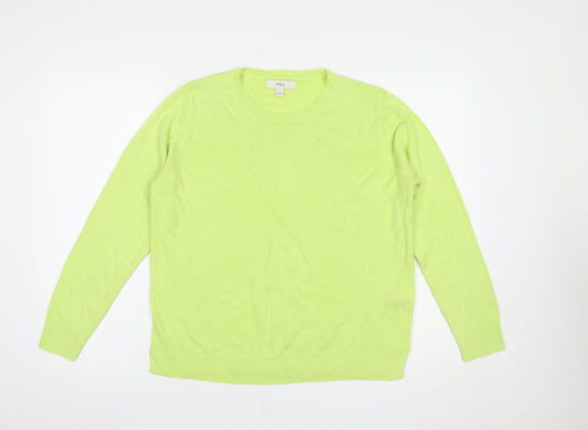 Marks and Spencer Women's Green Size 14 Crew Neck Cotton Pullover Jumper