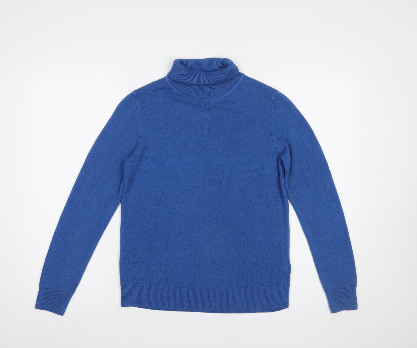 Marks and Spencer Women’s Blue Roll Neck Jumper Size 10 Acrylic Knit