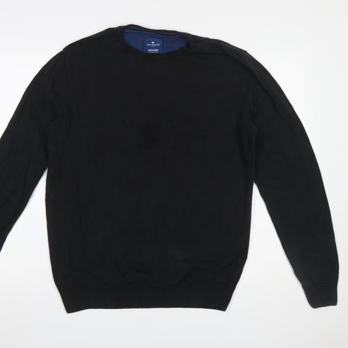 Tom Tailor Men’s Black XL Cotton Crew Neck Jumper