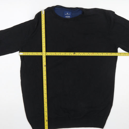Tom Tailor Men’s Black XL Cotton Crew Neck Jumper