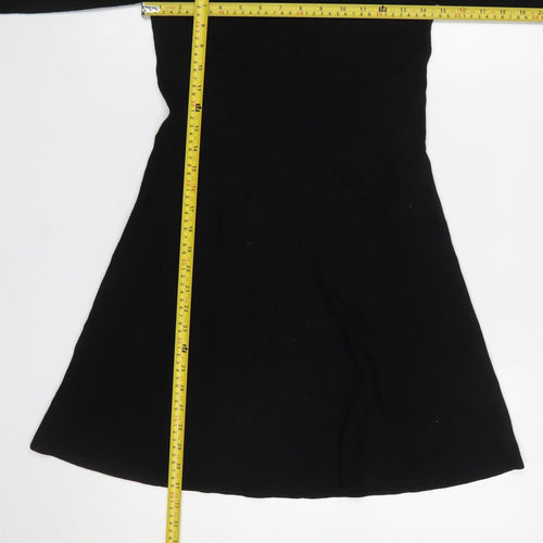 Lipsy Girls Black Beaded High Neck Long Sleeve Knit A-Line Dress 11-12 Years