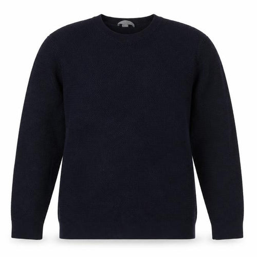 COS Men’s Blue Cotton Waffle-Knit Crew Neck Jumper XL