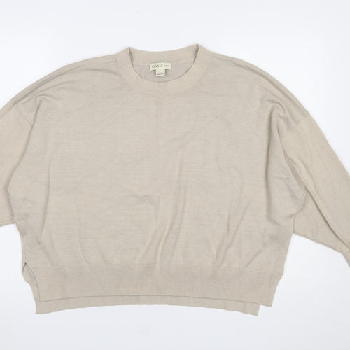 Oasis Petite Women’s Beige L Pullover Knit Jumper Relaxed Fit