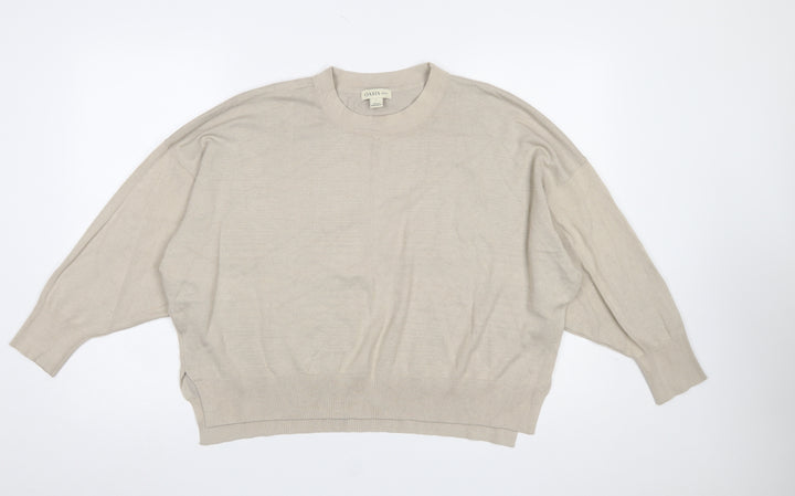 Oasis Petite Women’s Beige L Pullover Knit Jumper Relaxed Fit