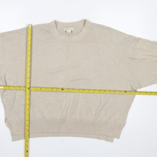 Oasis Petite Women’s Beige L Pullover Knit Jumper Relaxed Fit