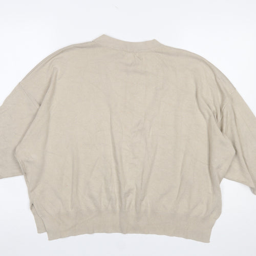 Oasis Petite Women’s Beige L Pullover Knit Jumper Relaxed Fit