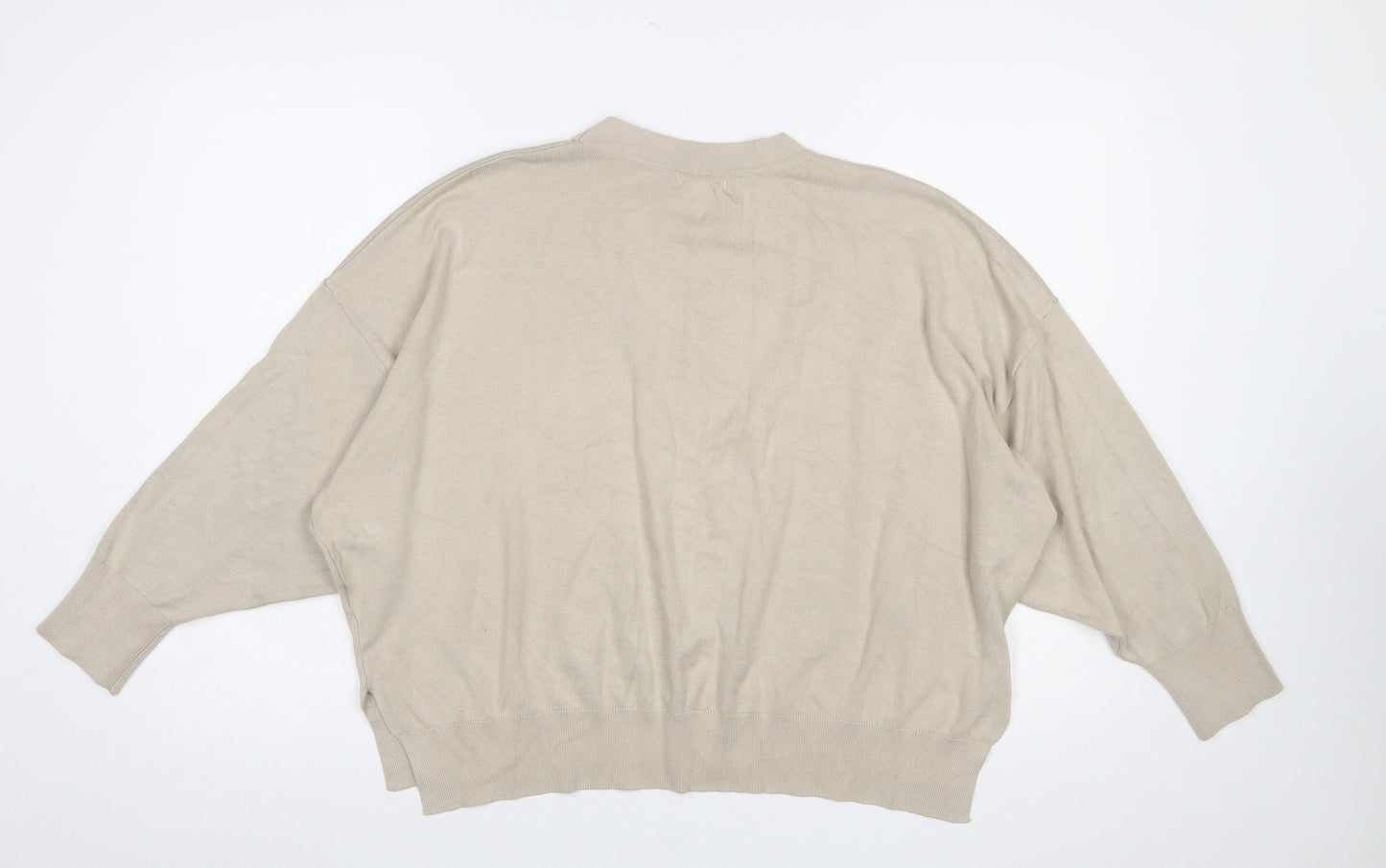 Oasis Petite Women’s Beige L Pullover Knit Jumper Relaxed Fit