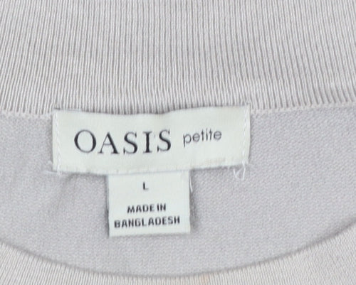 Oasis Petite Women’s Beige L Pullover Knit Jumper Relaxed Fit