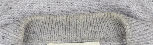 Marks and Spencer Men's Grey L 1/2 Zip Cotton Blend Jumper