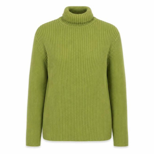 GAP Women's Green Roll Neck Rib Knit Cotton Jumper XL