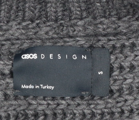 ASOS DESIGN Women’s Grey Chunky Knit Pullover Jumper Size S