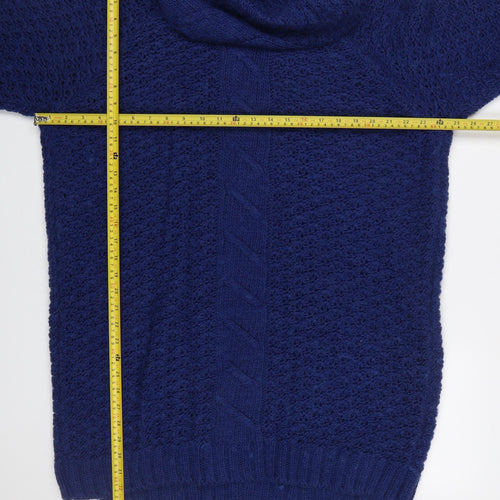 Tu Women's Blue Cowl Neck Chunky Knit Jumper Size 16