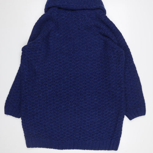 Tu Women's Blue Cowl Neck Chunky Knit Jumper Size 16