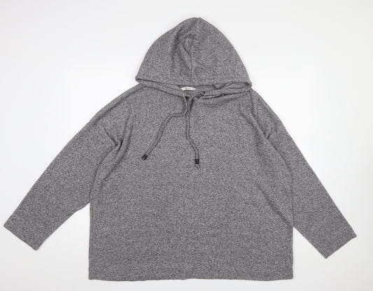 Tu Women’s Grey Hooded Pullover Hoodie Size 20 Polyester Blend