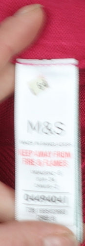 Marks and Spencer Women's Red Acrylic Crew Neck Jumper Size 6