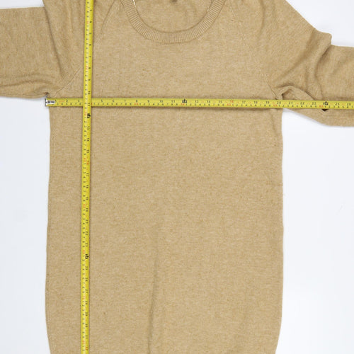 Next Women Beige Wool Blend Long Sleeve Jumper Dress M