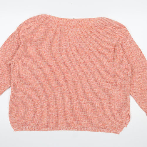 Marks and Spencer Women’s Orange Knit Cotton XL Boat Neck Jumper